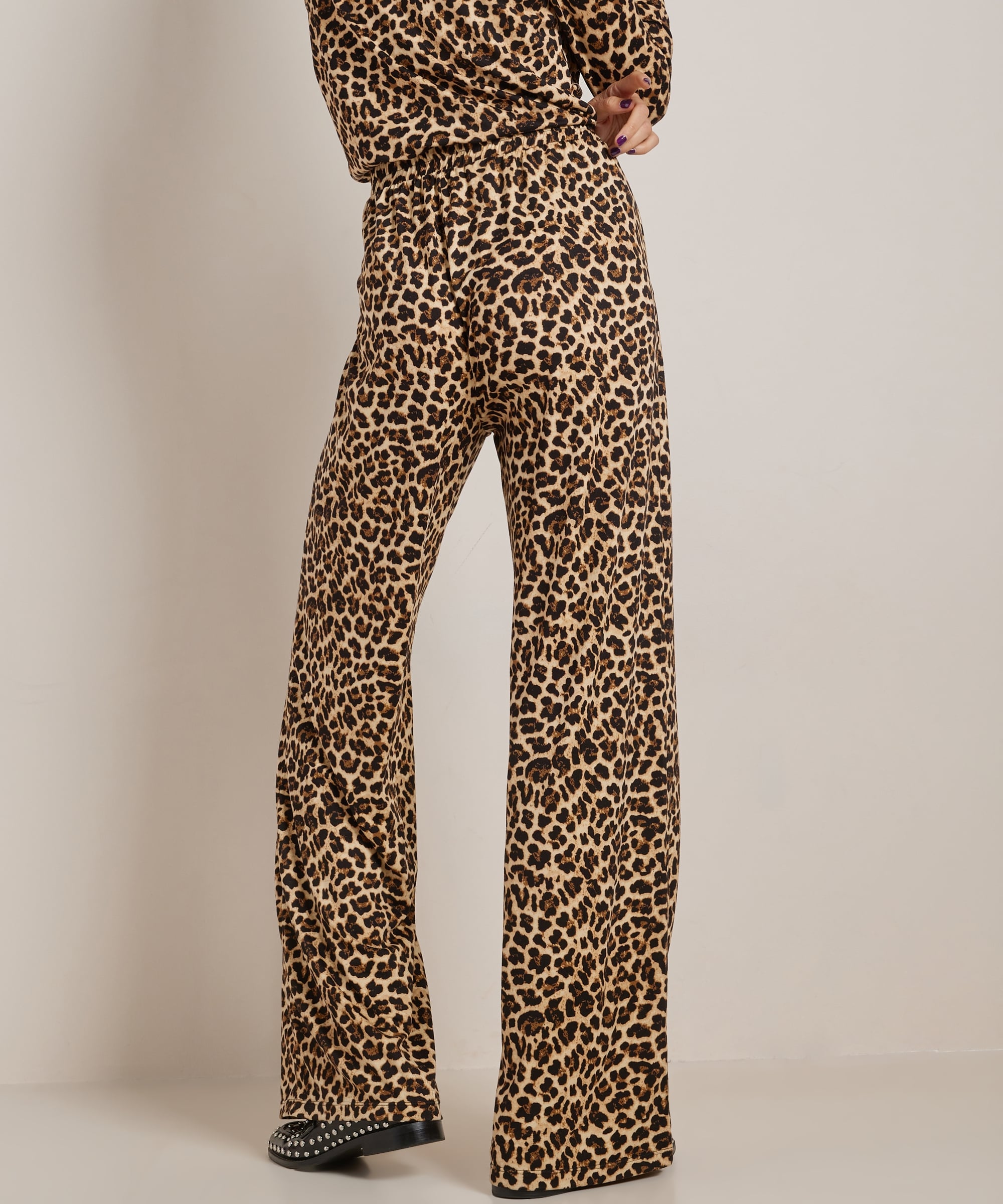 wide fit broek met all-over print