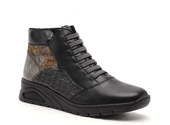 Rieker boots bottine plates femme n3374 noir