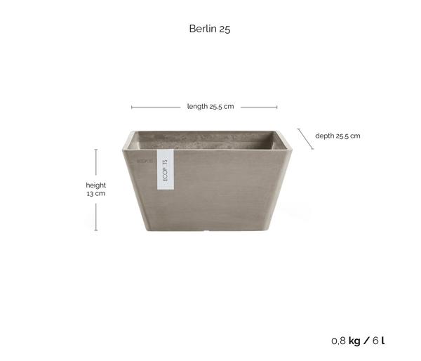 Ecopots Kunststoff-Topf Berlin, quadratisch