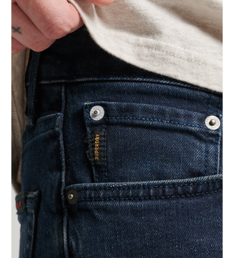 Calça jeans Superdry Slim Fit em algodão orgânico azul-marinho