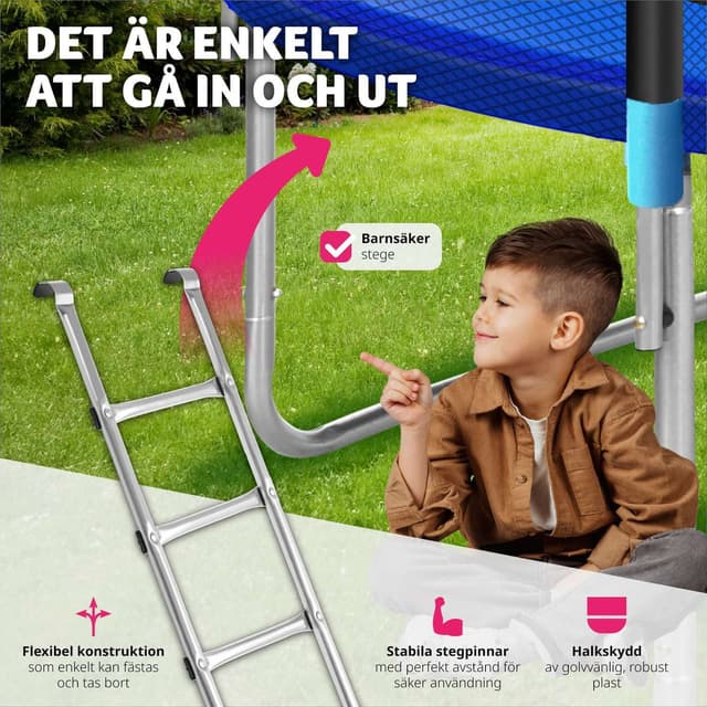 Trampolin med sikkerhedsnet