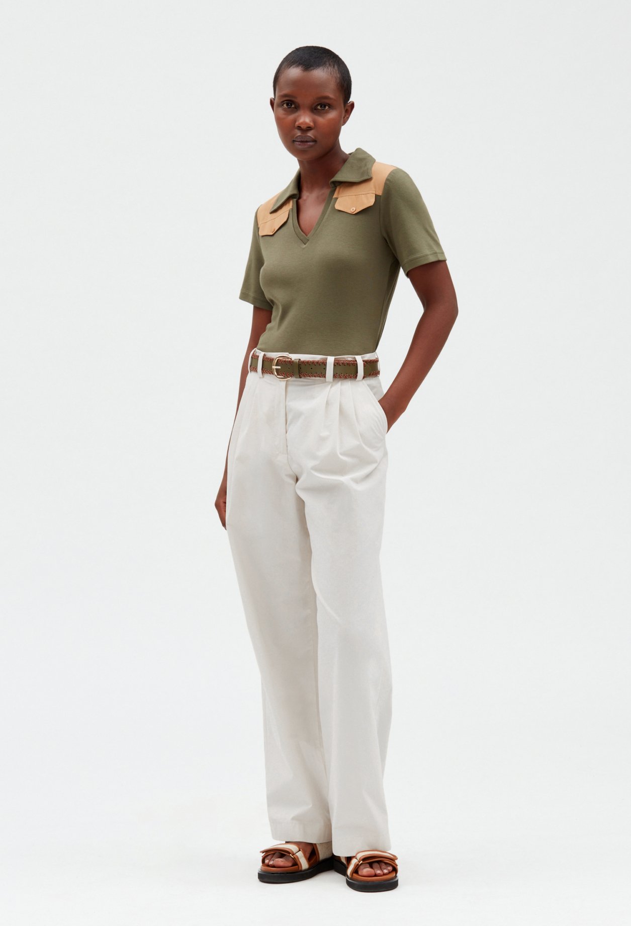 Pantalon large ivoire
