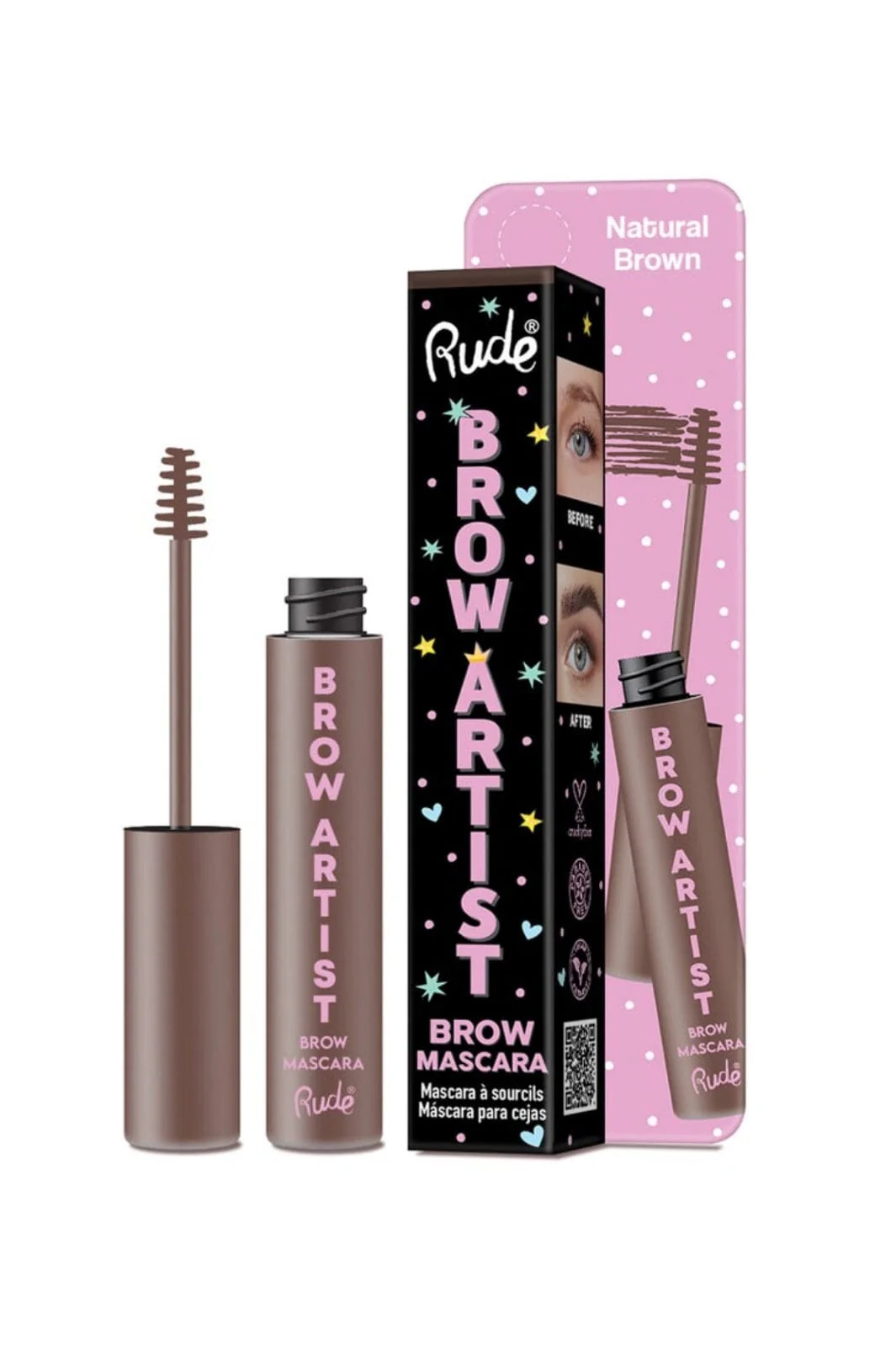 Rude Cosmetics Brow Artist Brow Mascara natural brown