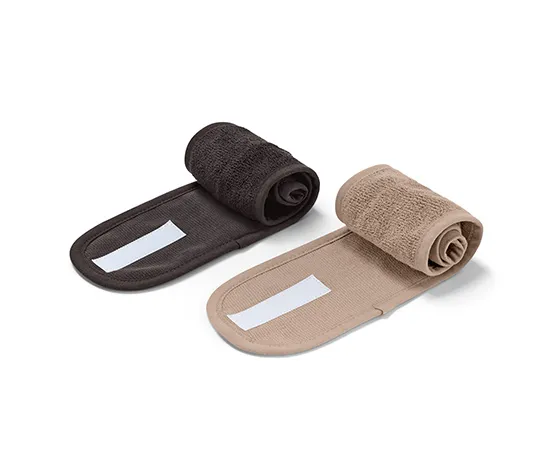 2 Kosmetik-Stirnbänder, schwarz und braun
