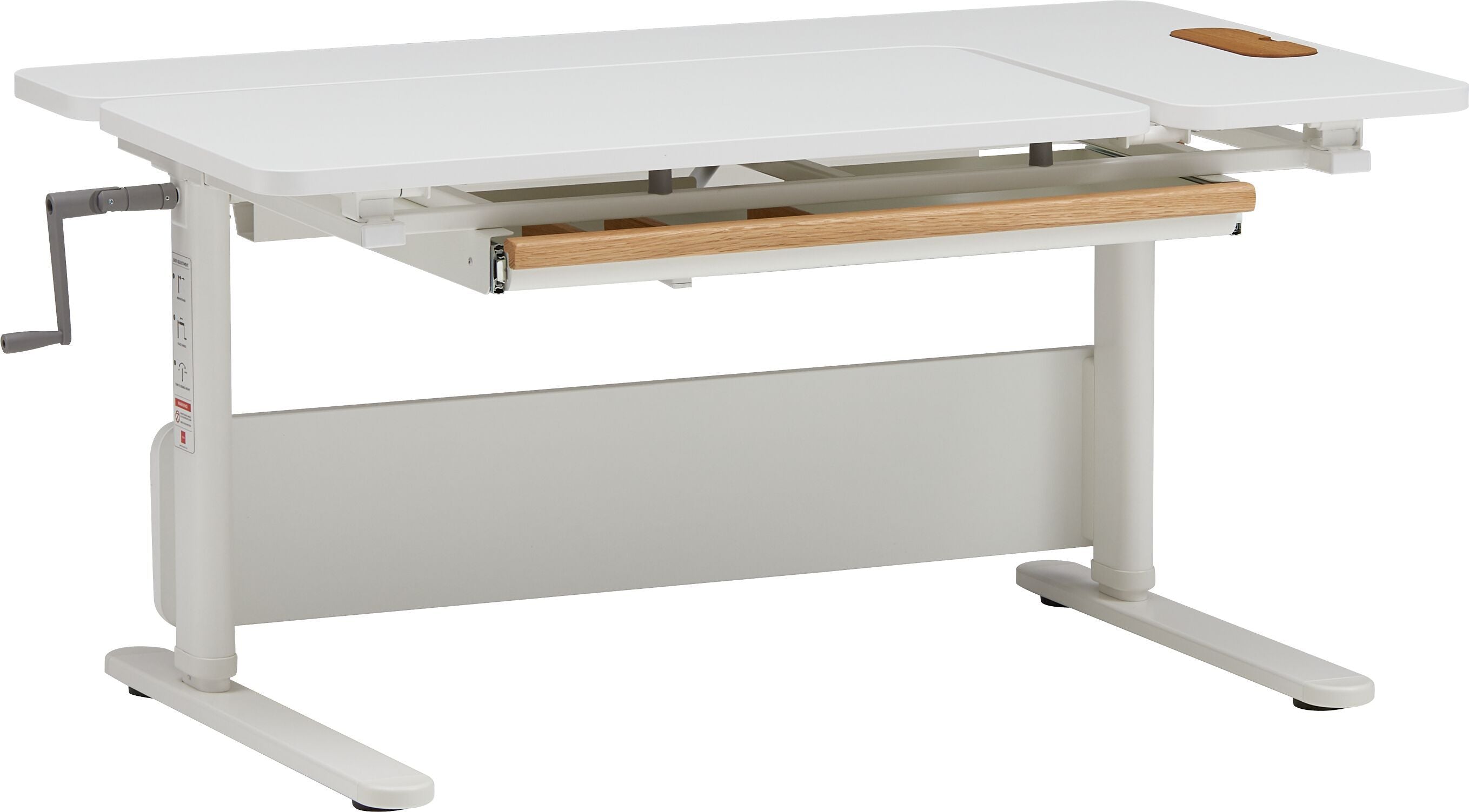 Flexa STUDY MOBY Schreibtisch Rechtshänder inkl. Schublade - Weiss / B: 120.0 cm x T: 70.0 cm x H: 83.0 cm