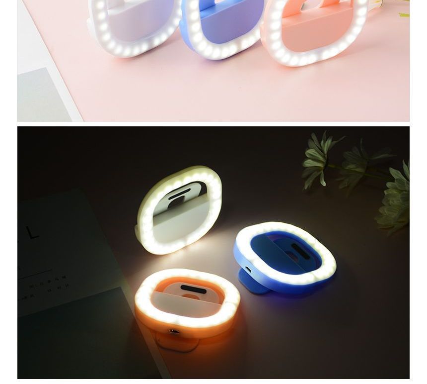 HOMTEC - USB oplaadbare clip-on telefoon LED selfielamp