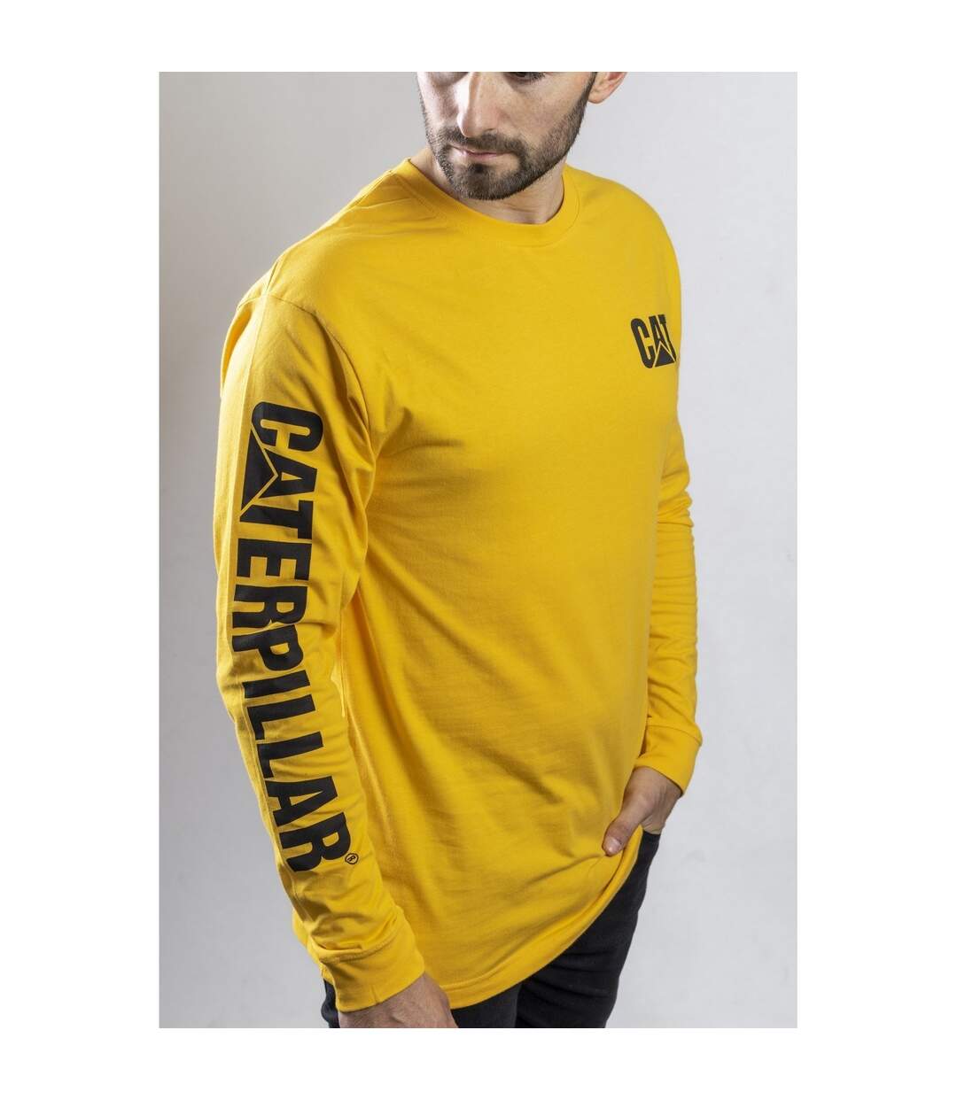 Caterpillar C1510034 - T-shirt à manches longues - Homme (Jaune) - UTFS1589