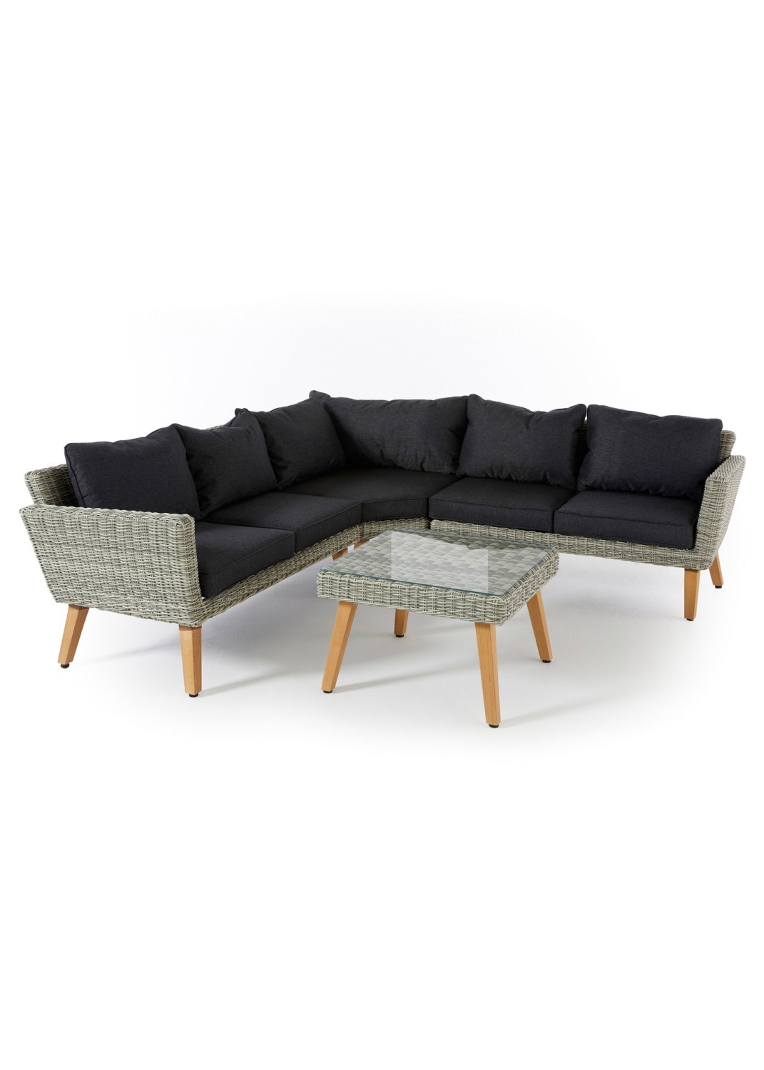 4-teiliges Lounge-Set - grau-anthrazit