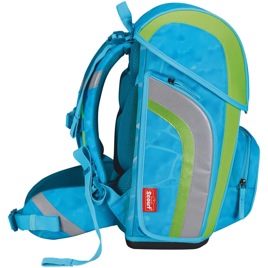 Scout Genius DIN - Schulranzen Set 4 tlg. mit Turnbeutel Water Lily