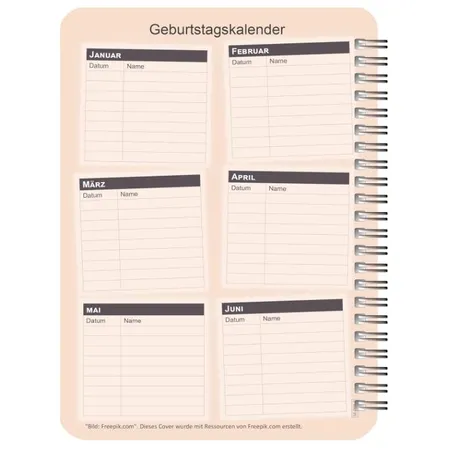 FLVG Lehrerinnenkalender Blume Feder, A5, 2024 / 2025