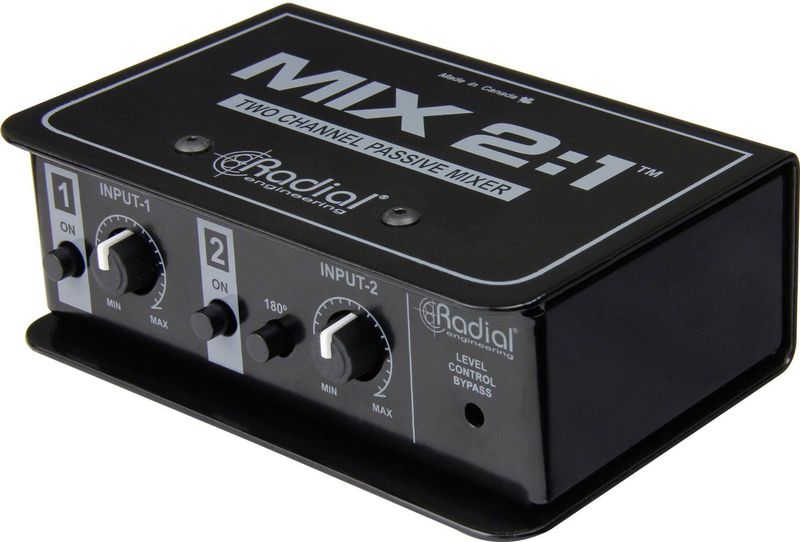 Radial - Mix2:1 - Passieve 2-kanaals Mixer - Grijs - Mengtafel