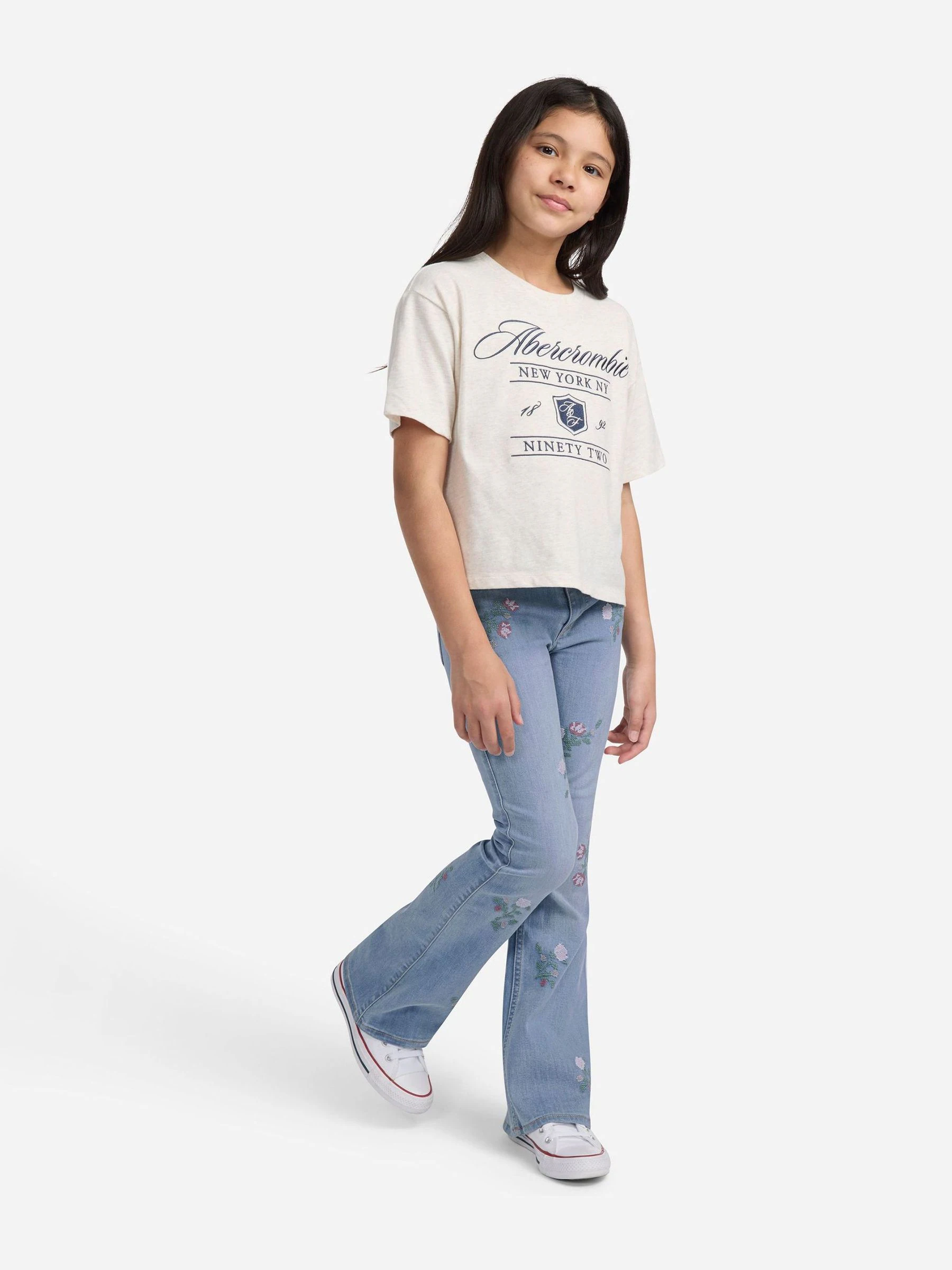 Abercrombie & Fitch High Rise Flare Floral Jeans