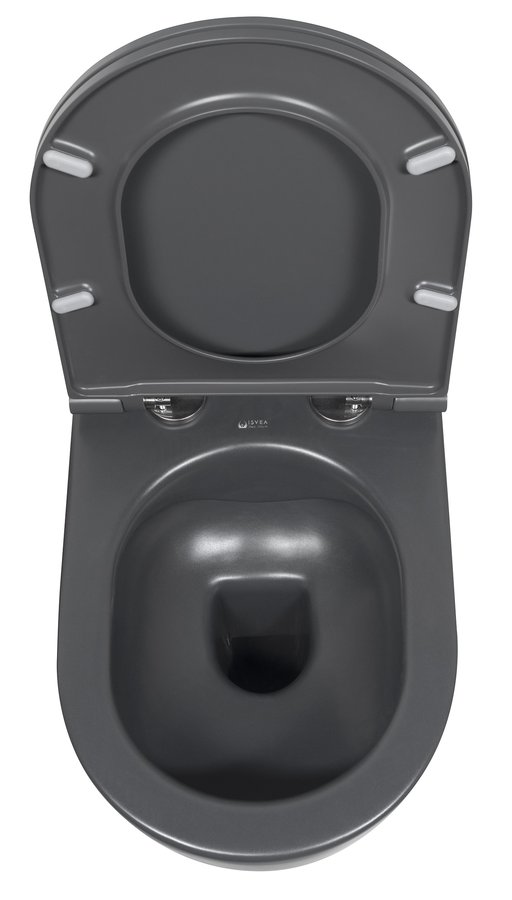 Isvea Infinity randloos toilet 53x36,5cm mat antraciet