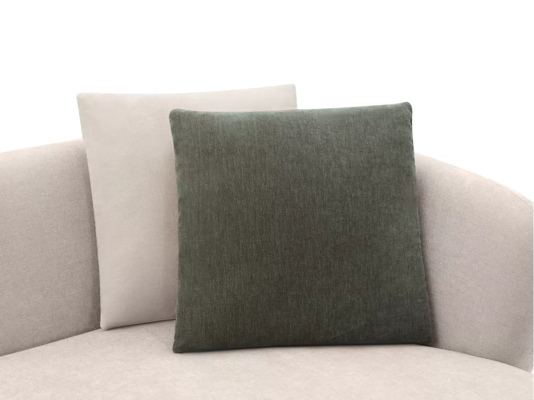 Canapé d'angle droit modulable avec tablette en tissu beige RANASO