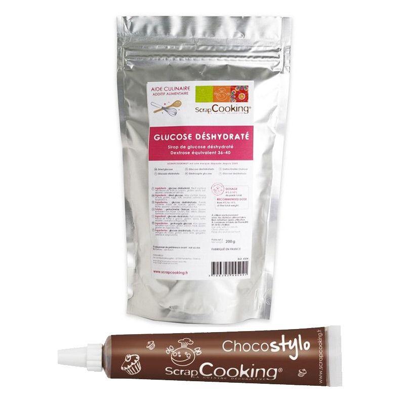 Glucose déshydraté 200 g + 1 Stylo chocolat Scrapcooking
