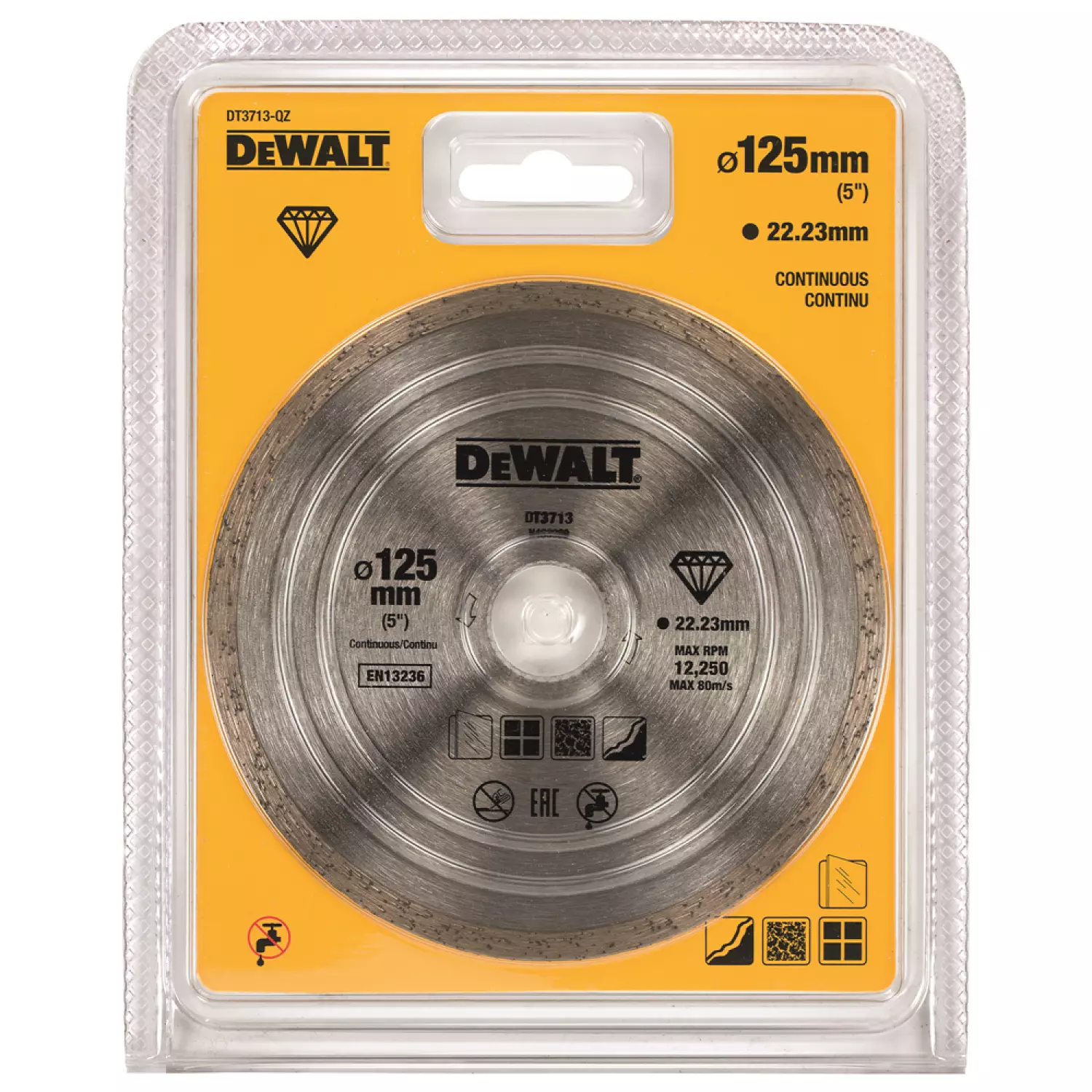 DeWALT DT3713 Diamantdoorslijpschijf - 125 x 22,23 x 1,6mm - keramiek