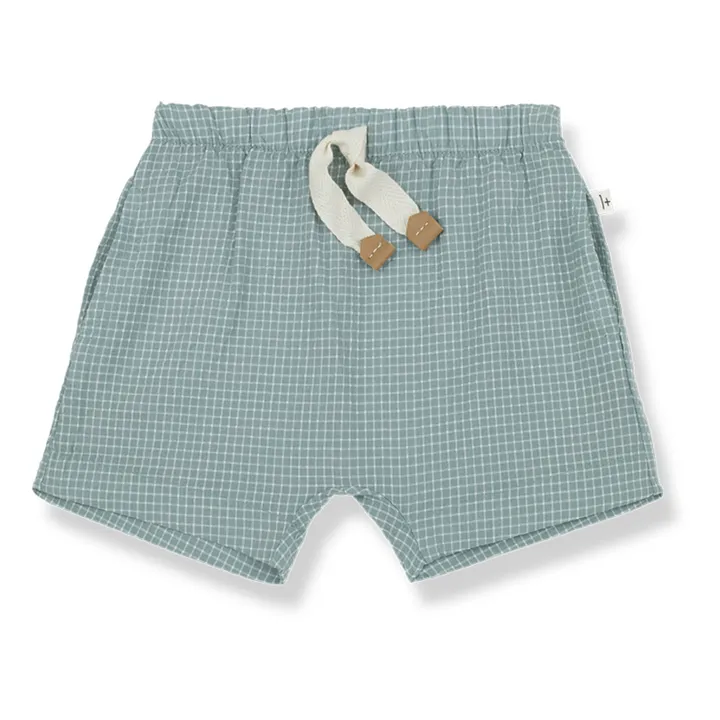 1+ in the family Short Salvatore Seersucker | Bleu Vert