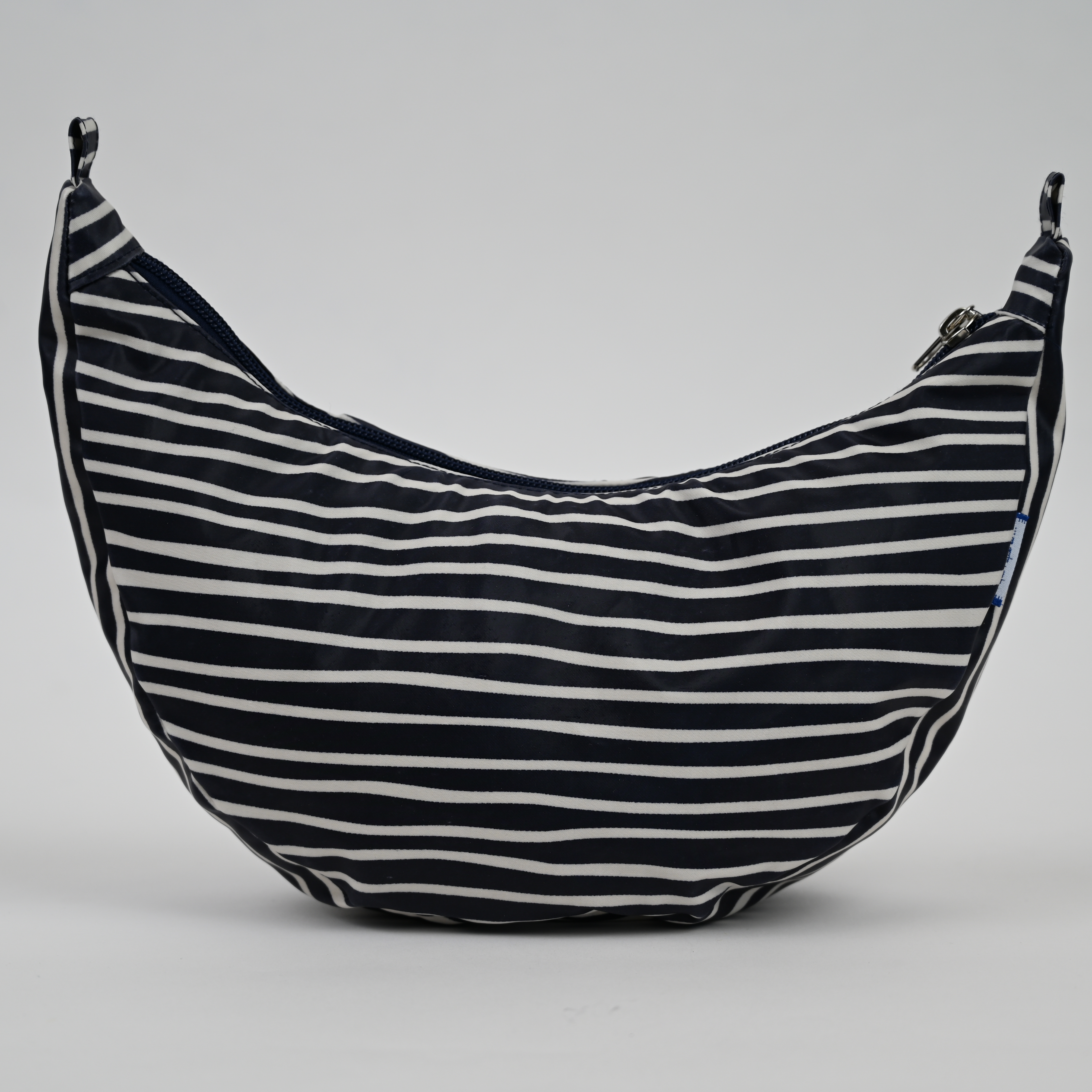 Petit Sac Demi Lune Rayé Ivoire Marine
