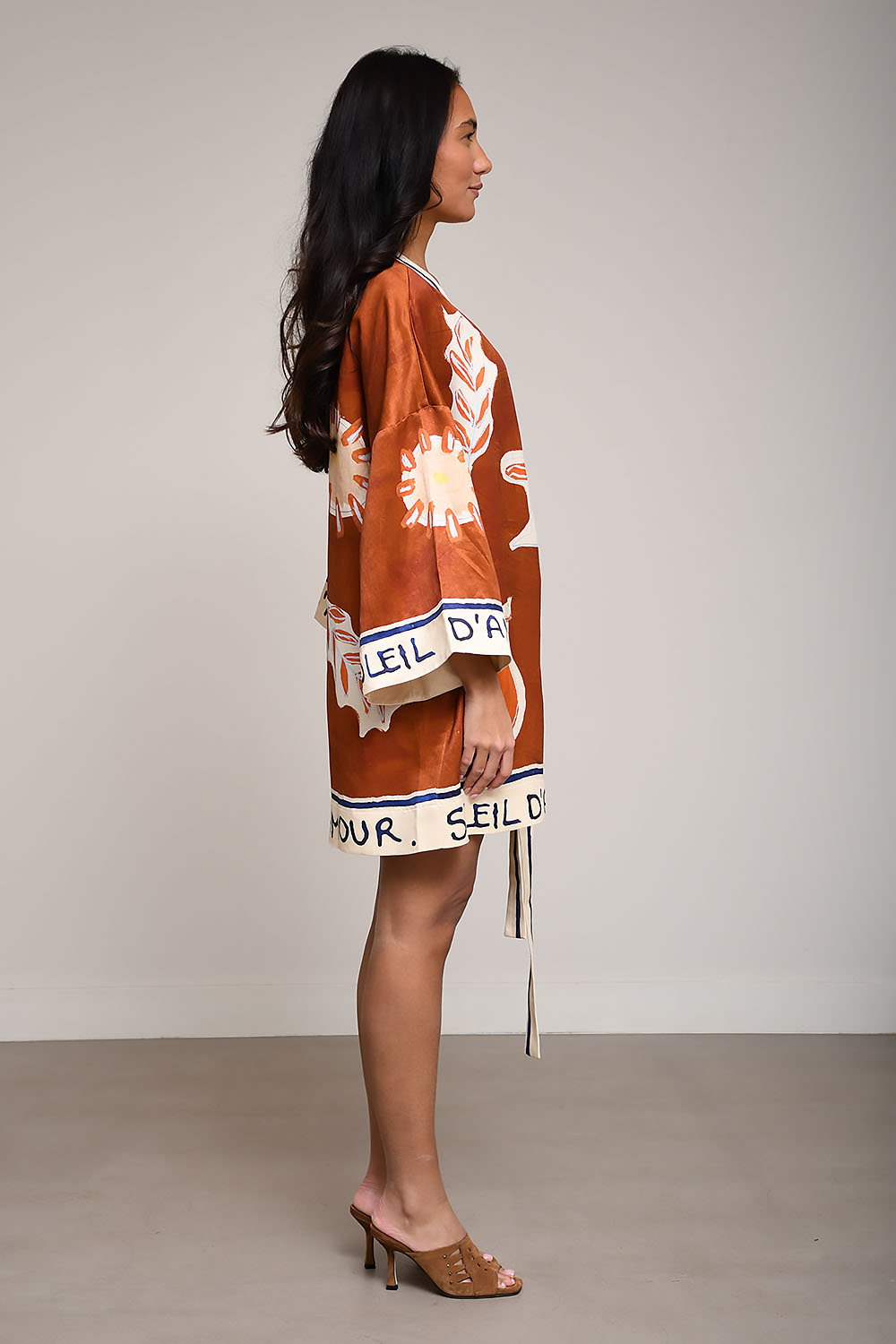 Soleil d'amour wrap silk mini dress