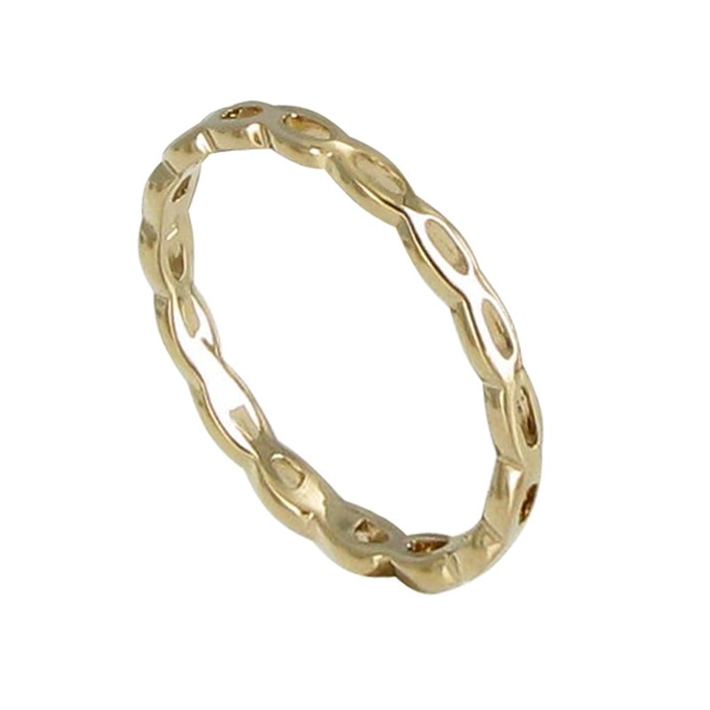 Bague Plaqué Or Amandes Ajourées