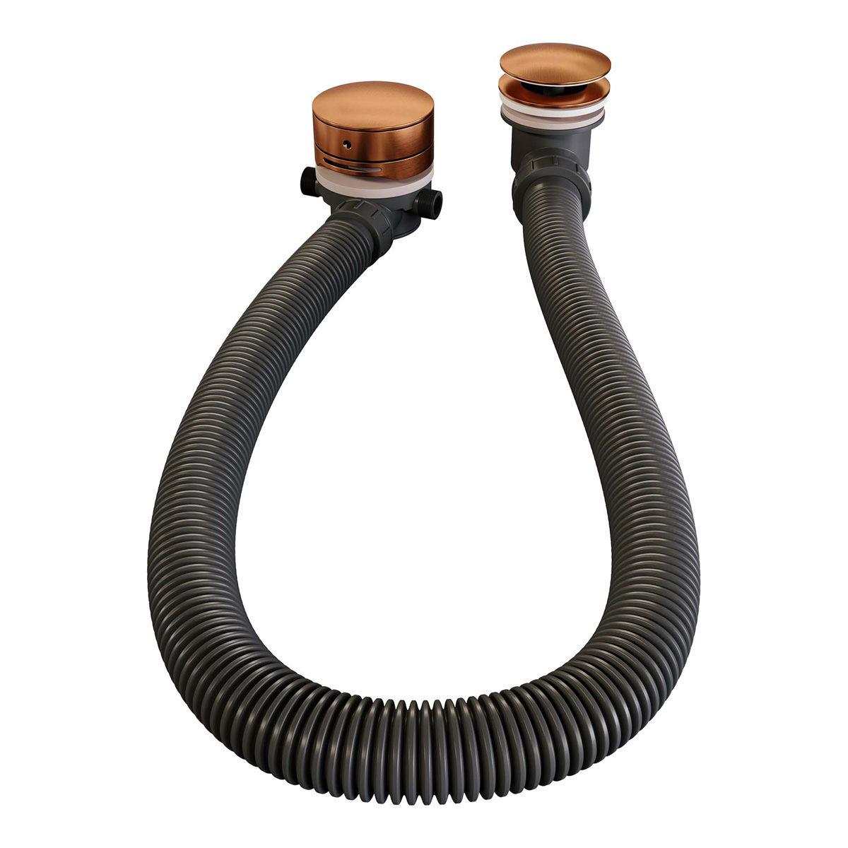 Brauer Copper Carving inbouw badkraan met badvulcombinatie en 3 standen handdouche geborsteld koper PVD