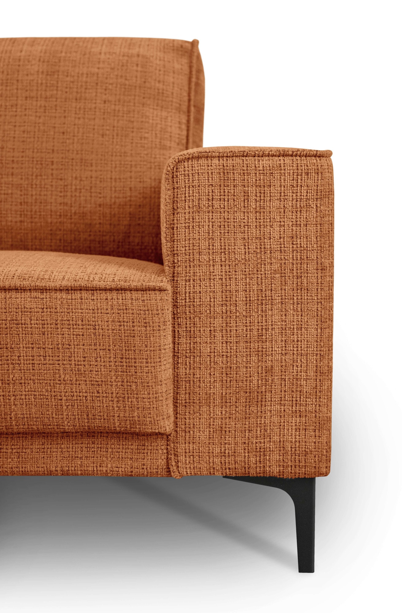 GOODproduct Wohnlandschaft »XXL Sofa Oland, Struktur, Flachgewebe, Luxus-Microfaser, Boucle« U-Form, 342 cm, Wellenunterfederung, Skandi-Design, Metallfüsse