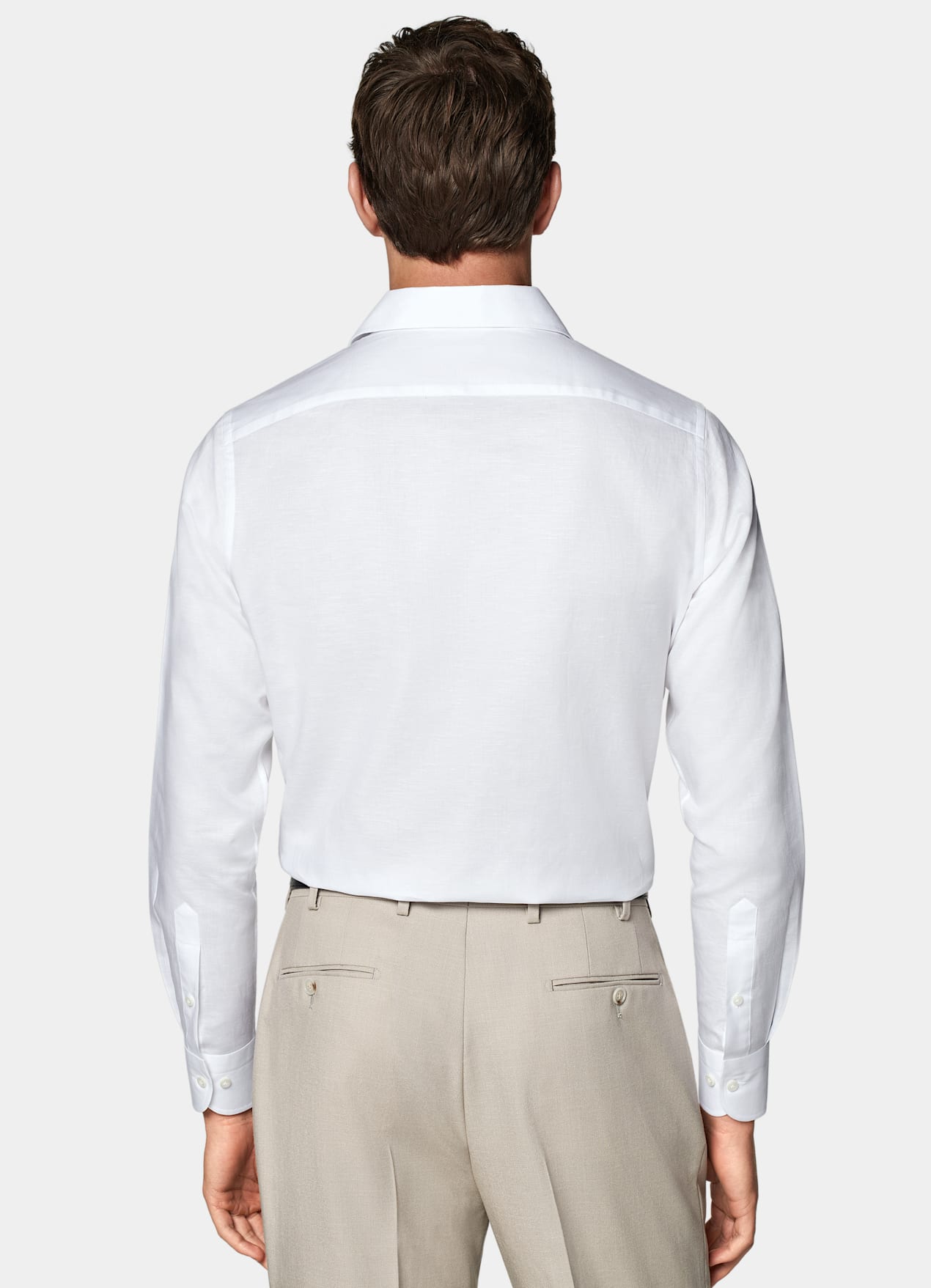 Chemise coupe ajustée avec col d'une seule pièce blanche