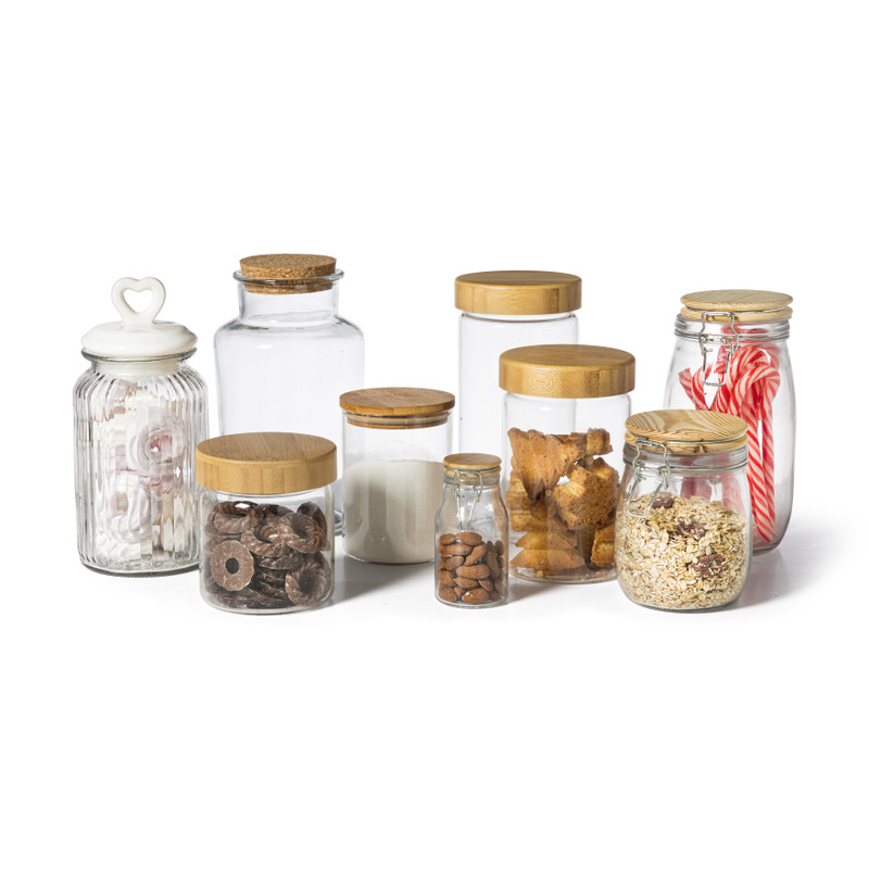 Opbergpot met bamboe deksel - 900 ml