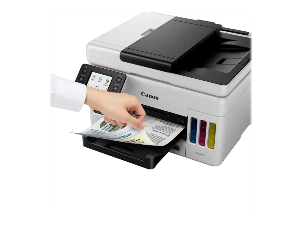 Canon MAXIFY GX6050 - Multifunktionsprinter - farve - blækprinter - kan genopfyldes - Legal (216 x 356 mm)/A4 (210 x 297 mm) (original) - A4/Legal (medie) - op til 24 ipm (udskriver) - 350 ark - LAN, Wi-Fi(n), USB 2.0, USB vært