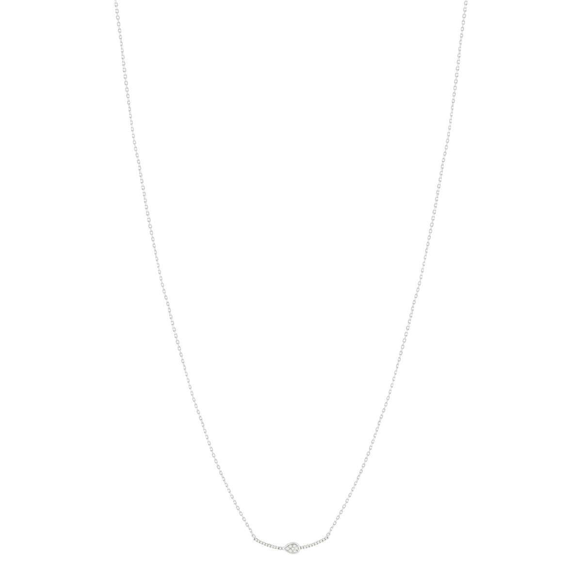 Collier or blanc 375 diamants 42 cm