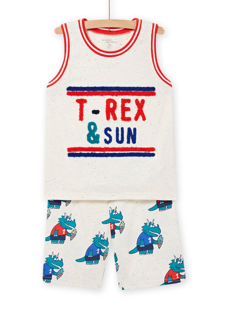 Ensemble pyjama débardeur et short écru enfant garçon