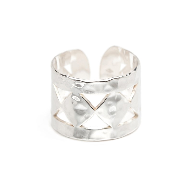 bague martelée argent - LOU