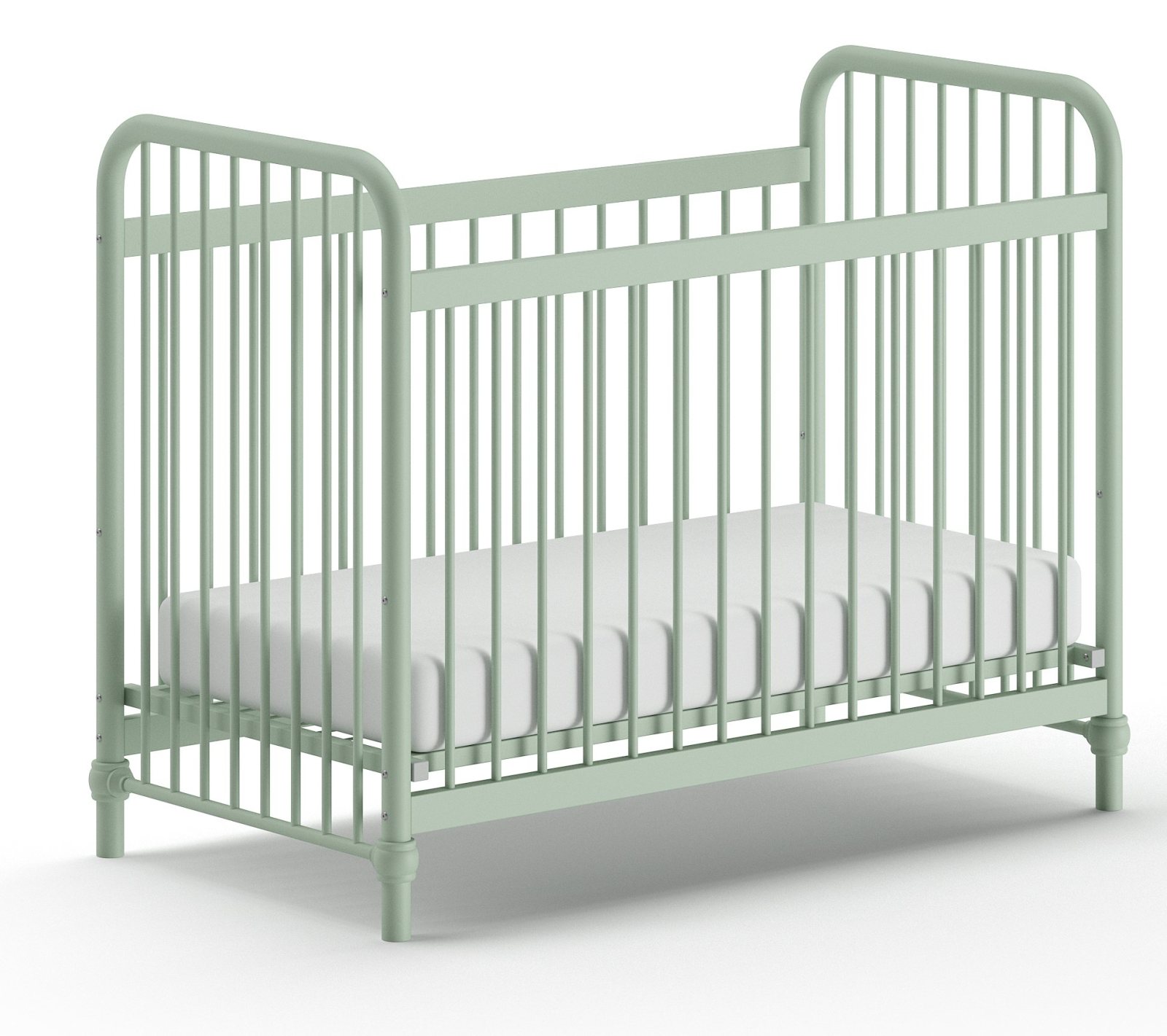Babybett BRONXX - olivegrün matt - Metall - 60x120 cm
