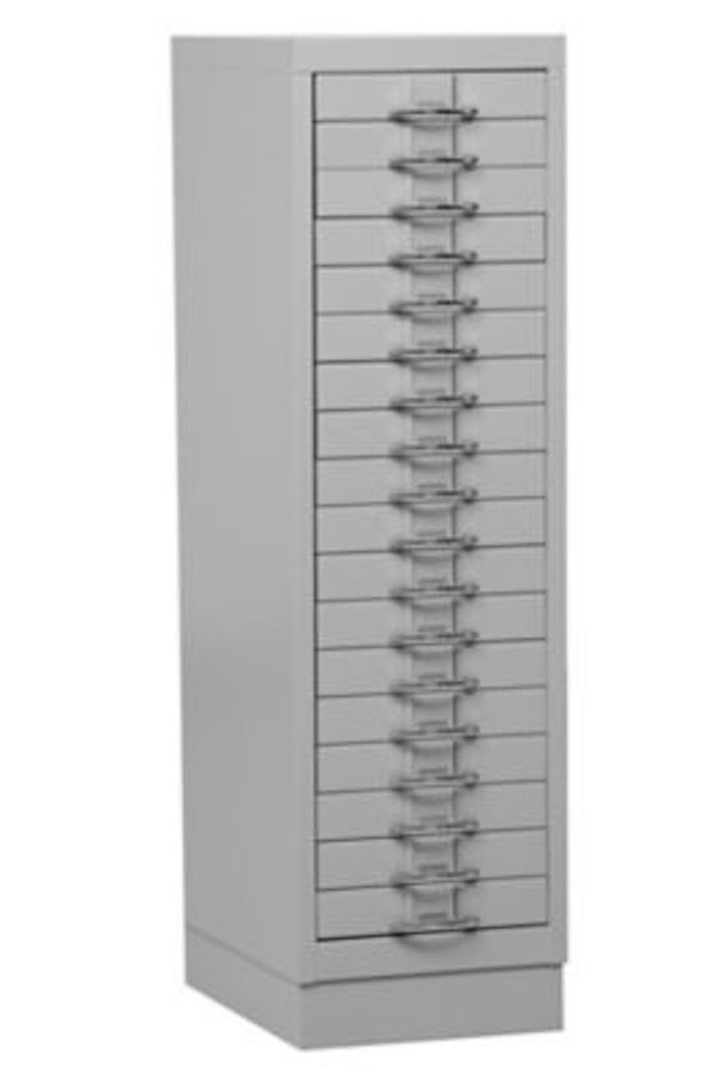 PROREGAL Swan ladekast met 18 laden, HxBxD 105 x 30 x 40 cm, grijs