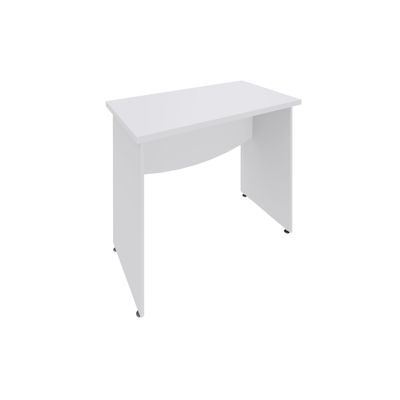 Bureau droit DUAL - L80 - Pieds blanc - plateau blanc