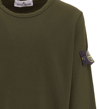 Stone Island Sweatshirt - Militär Green m. Logo