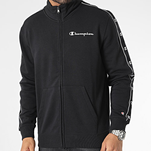Veste Zippée A Bandes 218901 Noir