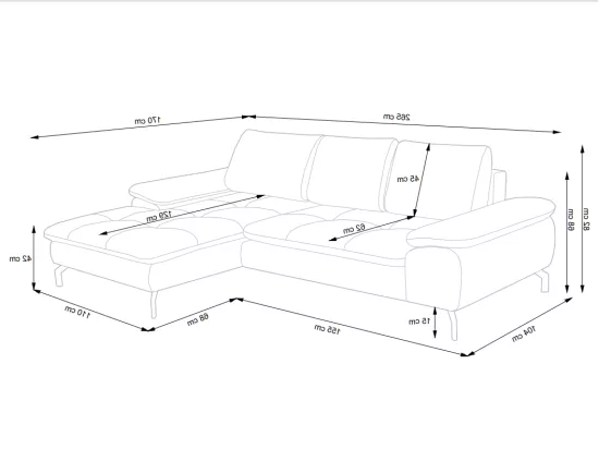 Canapé d'angle gauche convertible en tissu texturé beige ARCHIBALD