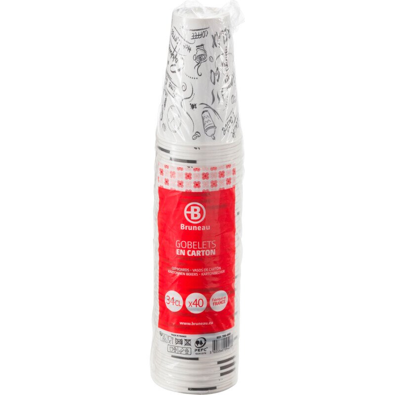 Gobelet en carton Graffiti Bruneau - 34 cl - Lot de 80