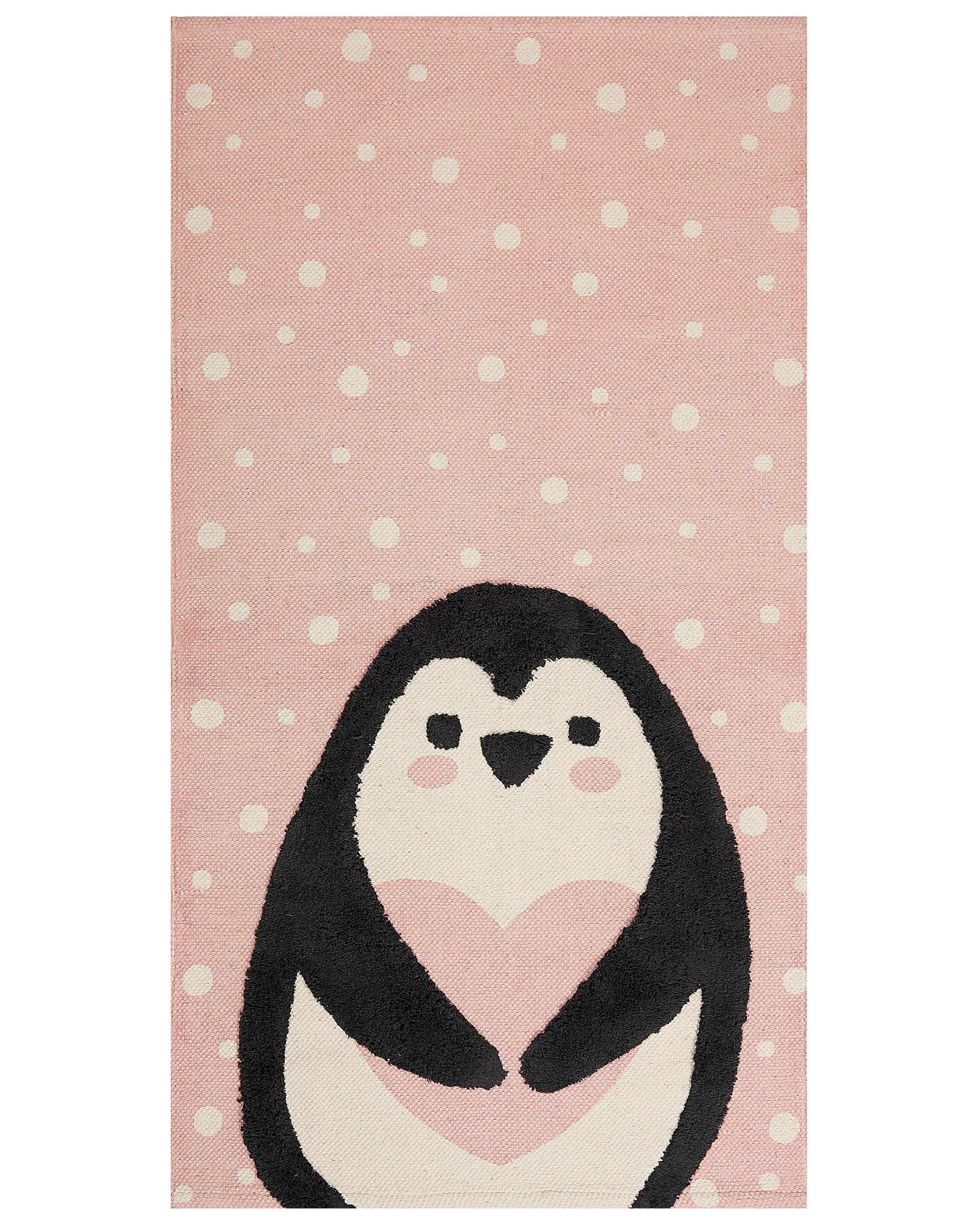 Kindervloerkleed PENGKOL Roze 80 x 150 cm Katoen