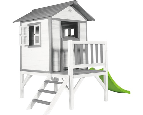 Sunny Lodge XL houten speelhuis, grijs en wit