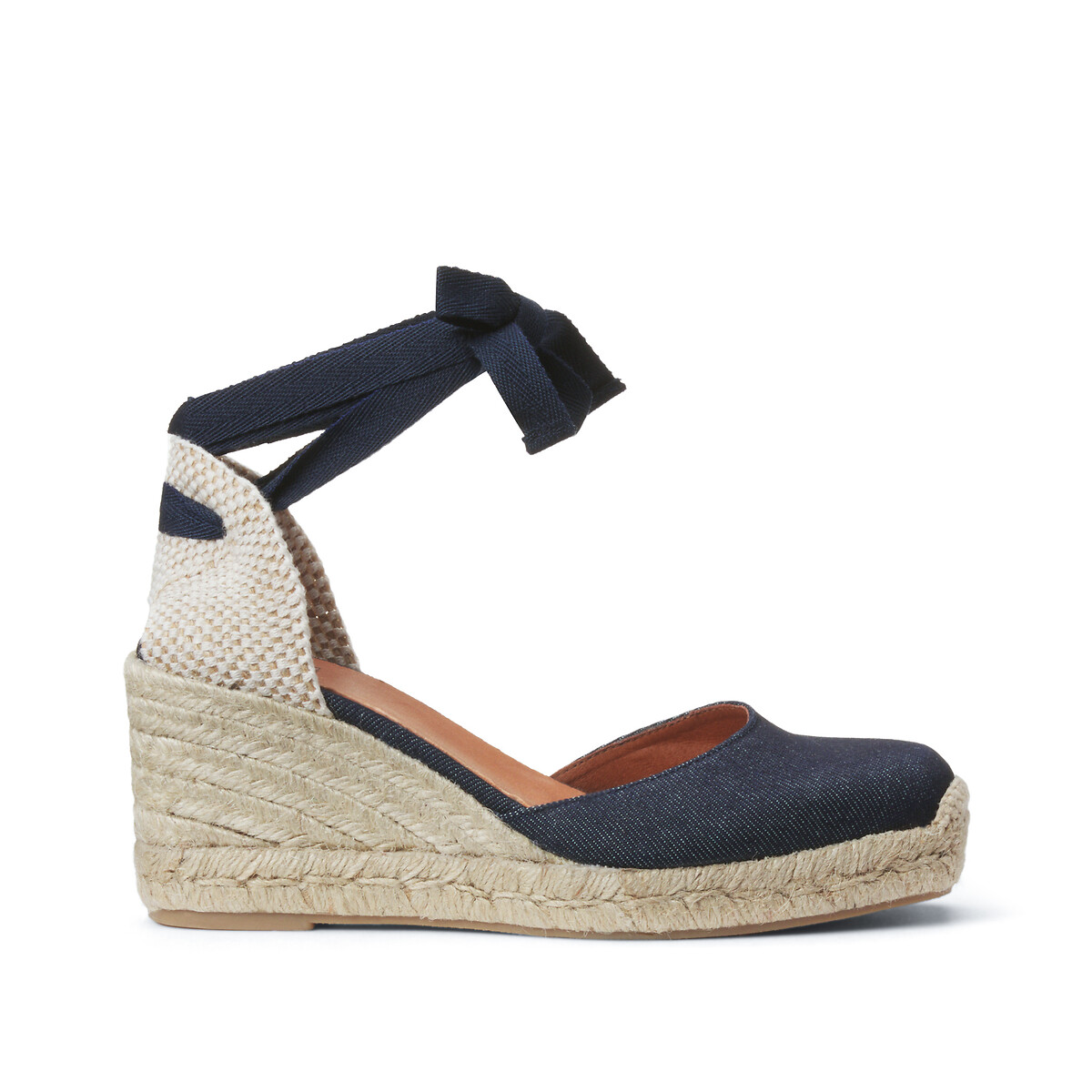 COLEÇÃO LA REDOUTE<br>Espadrilles de plataforma com cadarço no tornozelo
