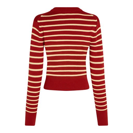Tommy Hilfiger Mini Stripe Striktrøje, Dark Magma/Ivory, M