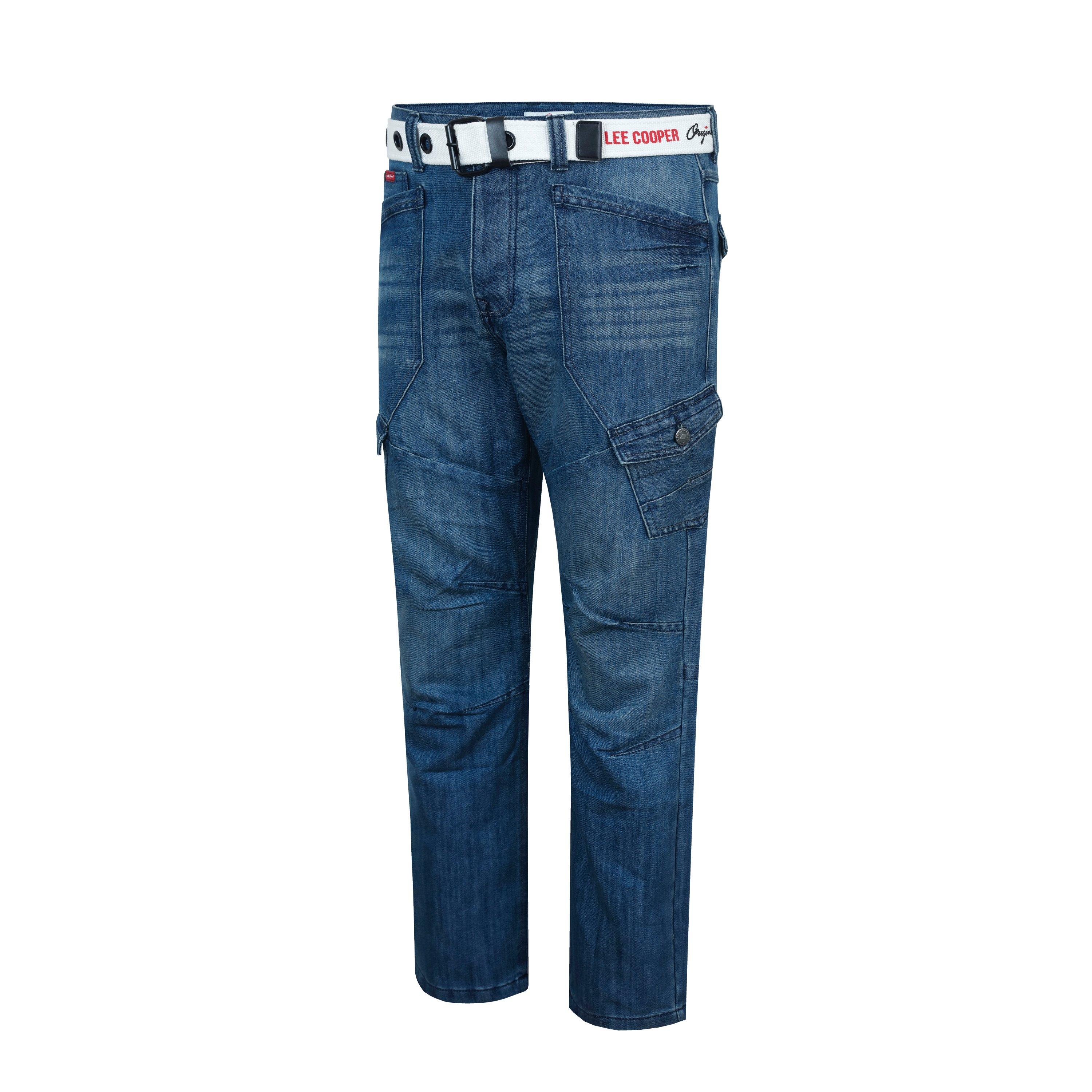 Lee Cooper LC Belted Cargo Jeans Mens