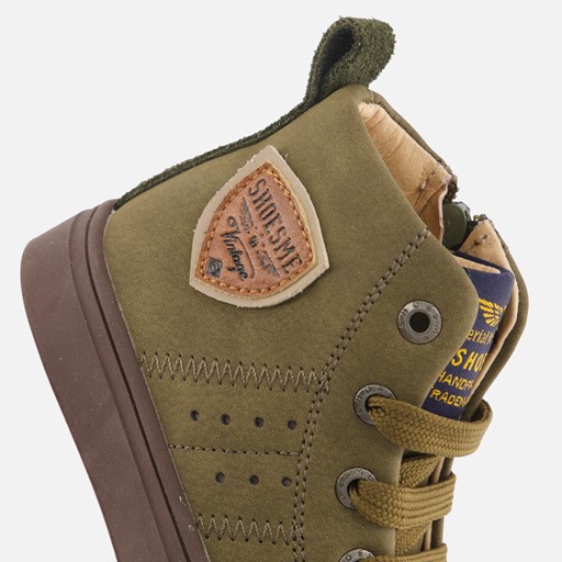 Shoesme Veterboots groen Leer