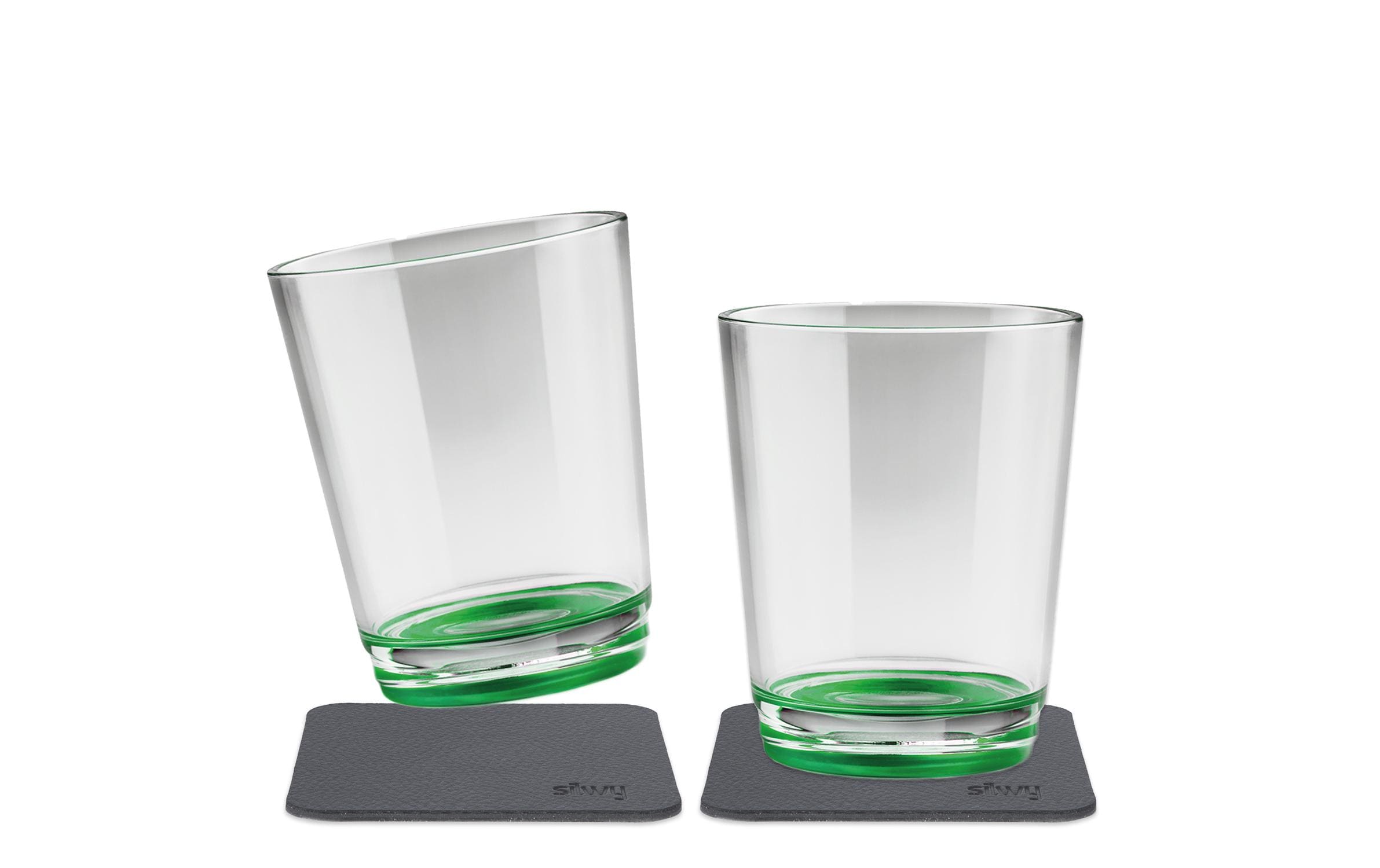 Outdoor-Becher Sour Green 2er-Set magnetischMagnet Trinkglas-Set mit Magnet-Pads
