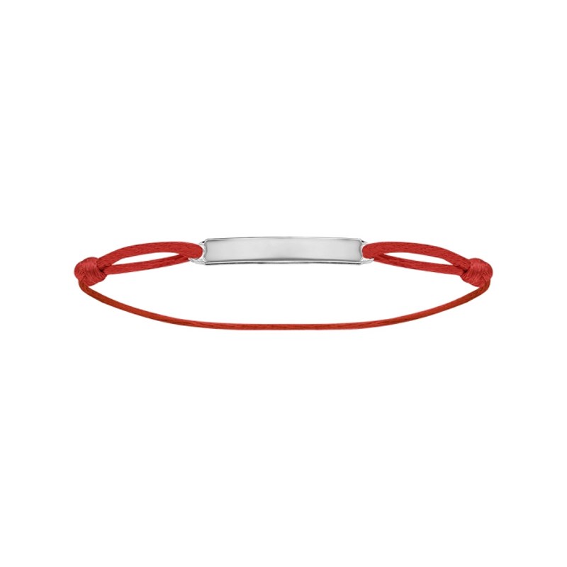 Bracelet Cordon rouge - Plaque rectangulaire