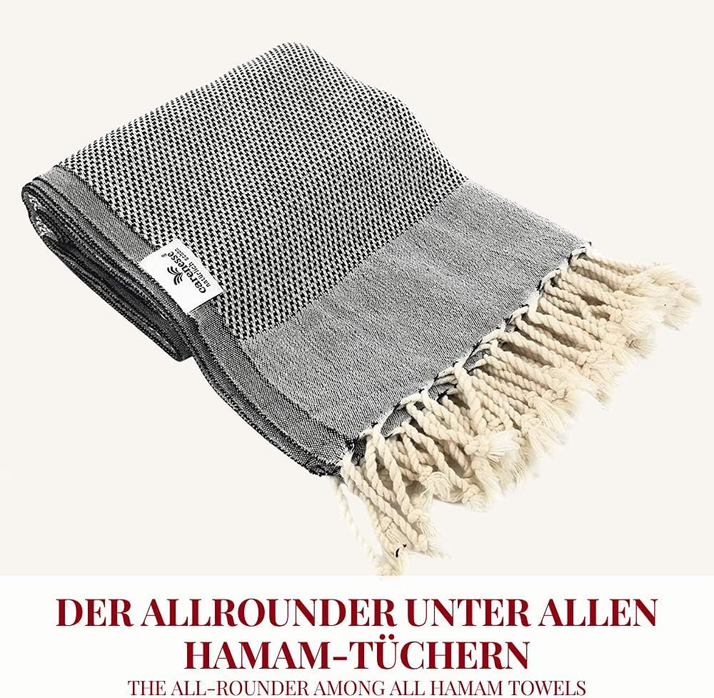 Carenesse Hamamtuch FAVO Wabe 90*175 cm schwarz