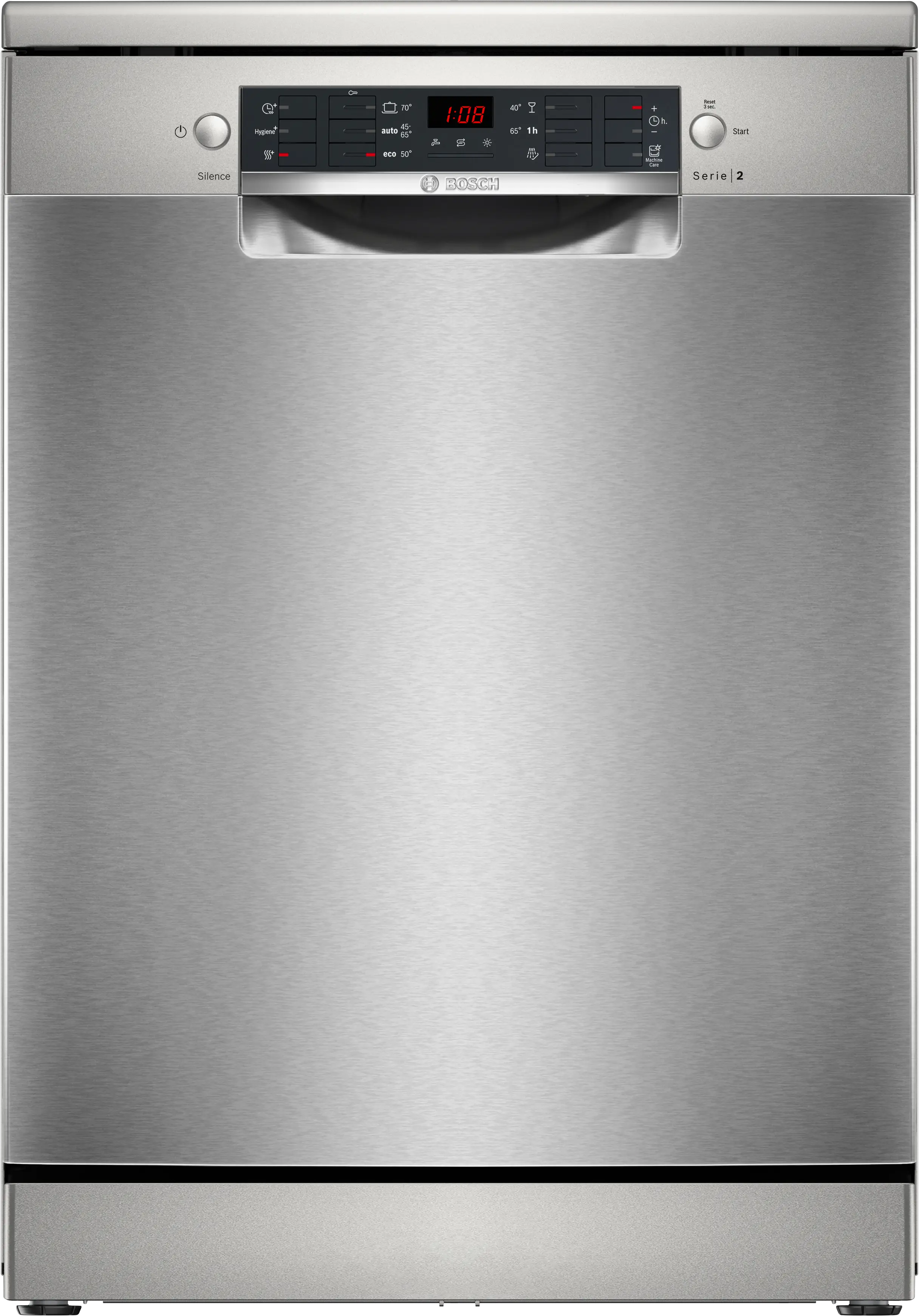 Serie 2 Vrijstaande vaatwasser 60 cm Geborsteld staal anti-fingerprint