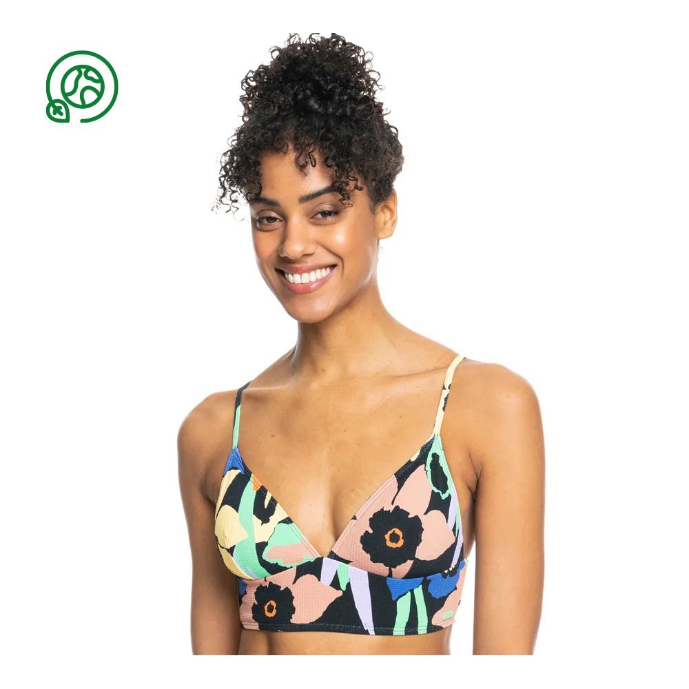 Roxy COLOR JAM - Haut de maillot de bain Femme anthracite flower ja